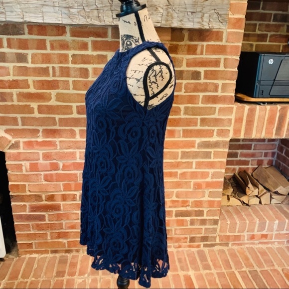 FRANCESCA'S BIRD CAGE Navy Lace Tunic/Mini Dress, S - Picture 7 of 10